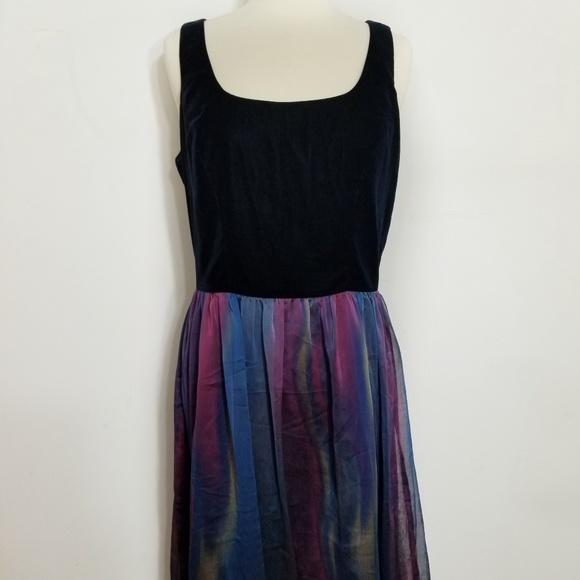 Lynn Lugo Black Velvet Long Dress 12 - Picture 2 of 8